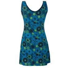 Vishes Ärmelloses Blumenkleid aus Baumwolle mit Taschen türkis 42