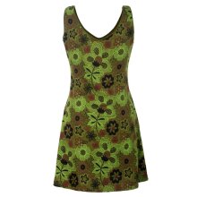 Vishes Ärmelloses Blumenkleid aus Baumwolle mit...