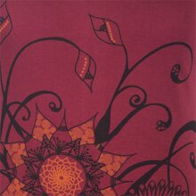 Vishes Ärmelloses Blumenkleid aus Baumwolle mit weitem Ausschnitt dunkelrot 48