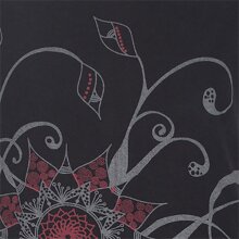 Vishes Ärmelloses Blumenkleid aus Baumwolle mit weitem Ausschnitt schwarz 50