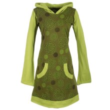Vishes Langarm Baumwollkleid mit Zipfelkapuze und Taschen...