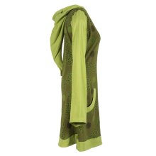 Vishes Langarm Baumwollkleid mit Zipfelkapuze und Taschen olive 42-44