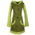 Vishes Langarm Baumwollkleid mit Zipfelkapuze und Taschen olive 42-44