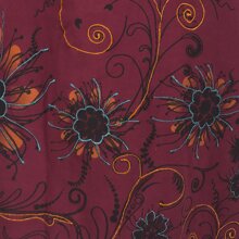 Vishes Bedrucktes Damen Blumen Kleid mit Schalkragen und Schnüren dunkelrot 34-36