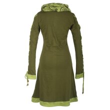 Vishes Bedrucktes Damen Blumen Kleid mit Schalkragen und...