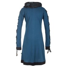 Vishes Bedrucktes Damen Blumen Kleid mit Schalkragen und...