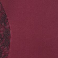 Vishes Asymmetrisches Damen Lagenlook Kleid Baumwolle mit Spitze bedruckt dunkelrot 36-38