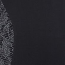 Vishes Asymmetrisches Damen Lagenlook Kleid Baumwolle mit Spitze bedruckt schwarz 36-38