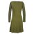 Vishes Asymmetrisches Damen Lagenlook Kleid Baumwolle mit Spitze bedruckt olive 36-38
