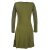 Vishes Asymmetrisches Damen Lagenlook Kleid Baumwolle mit Spitze bedruckt olive 48