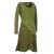 Vishes Langes Asymmetrisches Damen Lagenkleid aus Baumwolle olive 42