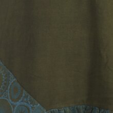 Vishes Damen Langarm Mandala Rüschenkleid mit Kapuzenschal olive 34