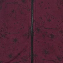 Vishes Damen Elfenmantel aus Baumwolle mit Blumendruck und Zipfelkapuze dunkelrot 36