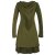 Vishes Langarm Lagenlookkleid aus Baumwolle mit Zipfelkapuze olive 34-36