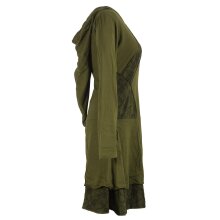 Vishes Langarm Lagenlookkleid aus Baumwolle mit Zipfelkapuze olive 40