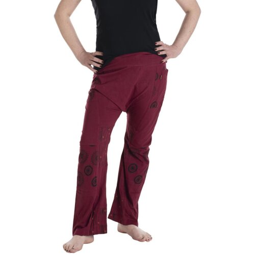 Vishes Haremshose Jersey Baumwolle dunkelrot 42