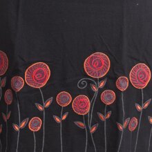 Vishes Besticktes Rosen Baumwoll-Kleid mit verstellbaren Trägern schwarz 38