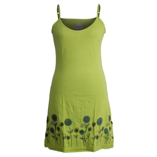 Vishes Besticktes Rosen Baumwoll-Kleid mit verstellbaren Trägern hellgrün 38