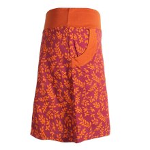 Vishes kurzer Damen Baumwoll-Rock - mit Blättern in Floralem Muster bedruckt dunkelrot 34