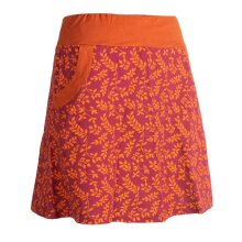 Vishes kurzer Damen Baumwoll-Rock - mit Blättern in Floralem Muster bedruckt dunkelrot 42