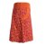 Vishes kurzer Damen Baumwoll-Rock - mit Blättern in Floralem Muster bedruckt dunkelrot 42