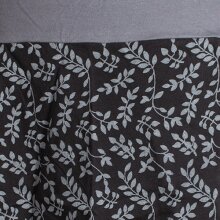 Vishes kurzer Damen Baumwoll-Rock - mit Blättern in Floralem Muster bedruckt schwarz 38
