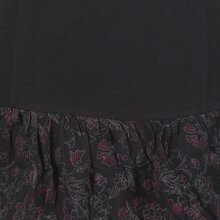 Vishes Langarm Hoodie Kapuzenkleid aus Baumwolle mit Rüschen schwarz 40