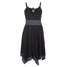 Vishes Zweifarbiges Patchwork Trägerkleid aus...