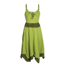 Vishes Zweifarbiges Patchwork Trägerkleid aus...