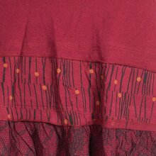 Vishes Asymmetrischer Blümchenrock Bedruckt aus Baumwolle mit Taschen dunkelrot 46-48