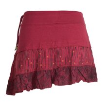 Vishes Asymmetrischer Blümchenrock Bedruckt aus Baumwolle mit Taschen dunkelrot 46-48