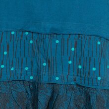 Vishes Asymmetrischer Blümchenrock Bedruckt aus Baumwolle mit Taschen türkis 52