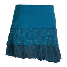 Vishes Asymmetrischer Blümchenrock Bedruckt aus Baumwolle mit Taschen türkis 52