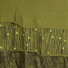 Vishes Asymmetrischer Blümchenrock Bedruckt aus Baumwolle mit Taschen olive 42-44