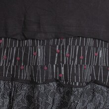 Vishes Asymmetrischer Blümchenrock Bedruckt aus Baumwolle mit Taschen schwarz 40