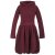 Vishes Warmes Ballonkleid aus recyceltem Fleece mit Kapuze  dunkelrot 36