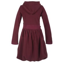 Vishes Warmes Ballonkleid aus recyceltem Fleece mit Kapuze  dunkelrot 44