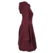 Vishes Warmes Ballonkleid aus recyceltem Fleece mit Kapuze  dunkelrot 44