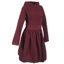 Vishes Warmes Ballonkleid aus recyceltem Fleece mit Kapuze  dunkelrot 44