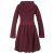 Vishes Warmes Ballonkleid aus recyceltem Fleece mit Kapuze  dunkelrot 44
