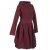 Vishes Warmes Ballonkleid aus recyceltem Fleece mit Kapuze  dunkelrot 44