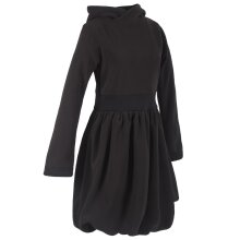 Vishes Warmes Ballonkleid aus recyceltem Fleece mit Kapuze  schwarz 44