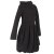 Vishes Warmes Ballonkleid aus recyceltem Fleece mit Kapuze  schwarz 44