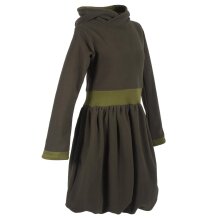 Vishes Warmes Ballonkleid aus recyceltem Fleece mit Kapuze  olive 50