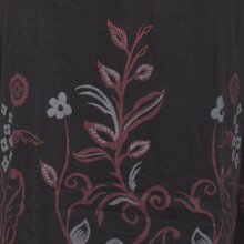 Vishes - Bedrucktes Langarm Damen Blumen Kleid mit Kapuze und geknüpftem Gürtel schwarz 46