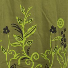 Vishes - Bedrucktes Langarm Damen Blumen Kleid mit Kapuze und geknüpftem Gürtel olive 38