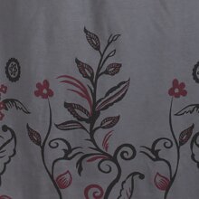 Vishes - Bedrucktes Langarm Damen Blumen Kleid mit Kapuze und geknüpftem Gürtel grau 34-36