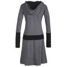 Vishes - Bedrucktes Langarm Damen Blumen Kleid mit Kapuze...