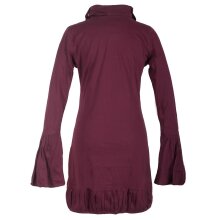 Vishes Langarm Damen Tunika Biobaumwolle dunkelrot 40-42