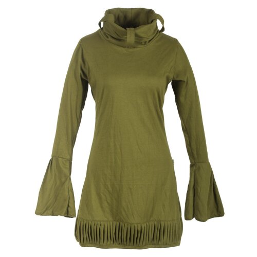 Vishes Langarm Damen Tunika Biobaumwolle olive 40-42